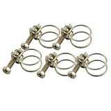 uxcell　ホースクランプ　ホースバンド　ウォーターオイル　調節可能な範囲鋼線　5個入り　ブロンズトーン