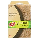 Greener Clean Natural Fiber Non-Scratch Scour Pad, 4 x 6, Natural, 2/Pack