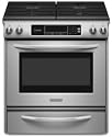 KitchenAid Architect Series II KGSK901SSS 30" Slide-In Gas Range with 4 Sealed Burners, 14,000 BTU UltraPower Sealed Burner, 4.1 cu. ft. Self-Cleaning Thermal Oven and Storage Drawer: Stainless Steel