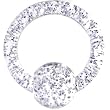 10 Gauge Clear Glitter Ball Captive Ring