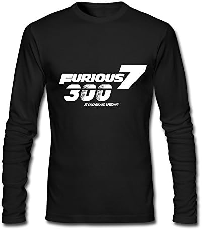 HAGB1K Men Furious 7 T-shirt XXL Black Long Sleeve