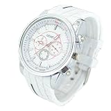 RETAILSTORE WHITE NEW FASHION GENEVA MEN WATCH TYRES STYLE WATCHBAND SILICONE QUARTZ WRISTWATCH