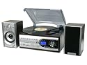 USB 4in1 MUSIC SYSTEM (744)-RECORD PLAYER-CD-RADIO-MP3 (colour: Rosewood & silver)