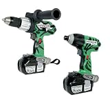 Factory-Reconditioned Hitachi KC18DCLRHIT 18V Li-Ion Hammer Drill and Impact Driver Combo Kit