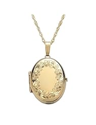 Gold-Filled Engraved Oval Four-Picture Locket