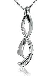 Journey Diamond Infinity Pendant - Necklace in Sterling Silver ( 18" Box Chain)