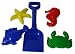 A090 9"/22cm SPADE WITH 4 SAND MOULDS solid colours vary sandpit play NO BUCKET