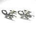 Silver Alligator Gator Croc Cufflinks w/ Gift Box