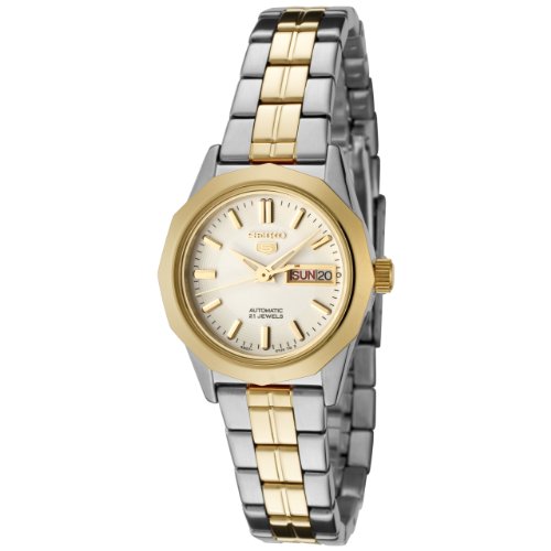 Seiko Women's SYMH64 Seiko 5 Automatic Ivory Dial Two-Tone Stainless Steel Watch