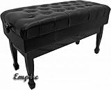 Duet Concert Adjustable Artist Piano Bench - Black High Polish (Ebony Grand Piano Bench)