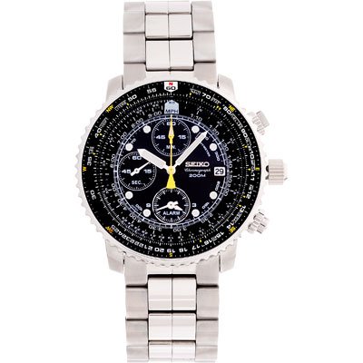 Seiko Men s Flight Alarm Chronograph Watch #SNA411