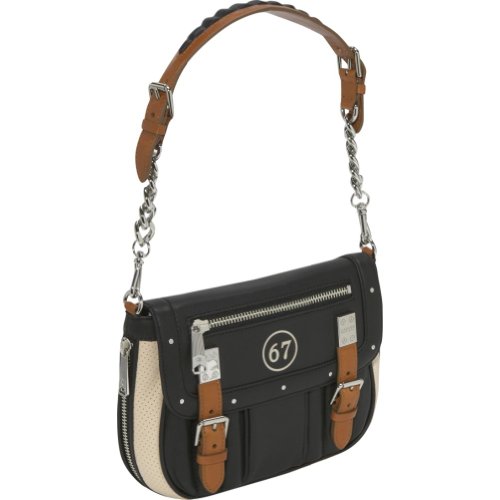 LAUREN by Ralph Lauren Silverstone Small Shoulder Bag (Black/Ivory)