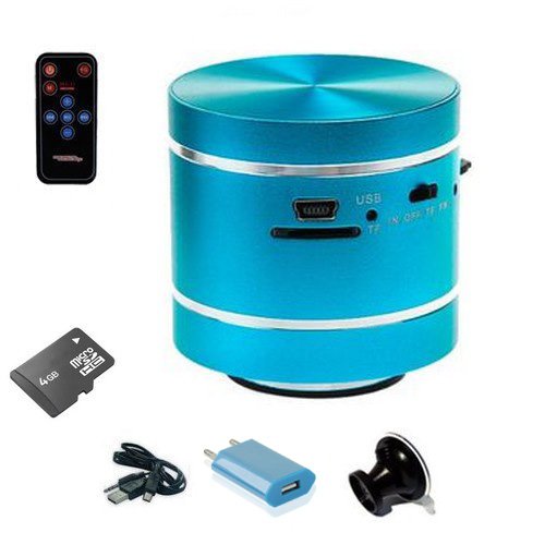 Lecteurs de carte mémoire externes HP Enceinte Vibrante bleu 5W + Ventouse + carte micro SD 4GO - MP3 radio FM avec antenne - Télécommande - Chargeur -Cable pour Iphone et autres . RECOMMENDED TODAY