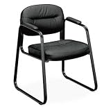 Guest Chair, 22-1/4'x23'x32', Black Frame/Black Leather
