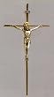 Fine All Metal Crucifix Antique Gold with Silver Tone Corpus - 9 and 1/2'' in Height