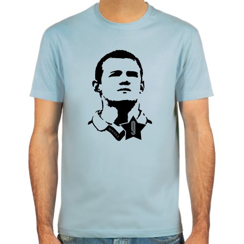 T-Shirt Wayne Rooney ::: Farbauswahl: skyblue, sand, weiß oder deepred ::: Fußball-Kult T-Shirt Wayne Rooney ::: Farbauswahl: skyblue, sand, weiß oder deepred ::: Fußball-Kult