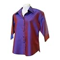 Sirisha Women's 100% Thai Silk Blouse, Purple