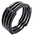 KONOV Stainless Steel Band Unisex Mens Womens Ring, Black
