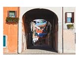 Street Scene with Clothes Drying, Venice, Italy Photographic Poster Print by George Oze, 20x24