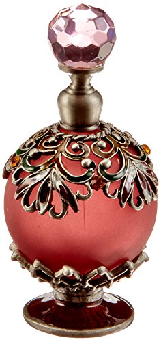 StealStreet SS-A-51616 Crystal Jewel Fragrance Perfume Bottle, Elegant Red