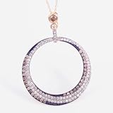 14K Chocolate & White Diamond Circle Pendant