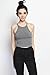 TheMogan Junior's Spaghetti Strap Microfiber Seamless Deep V-Neck Crop Cami Tank Top