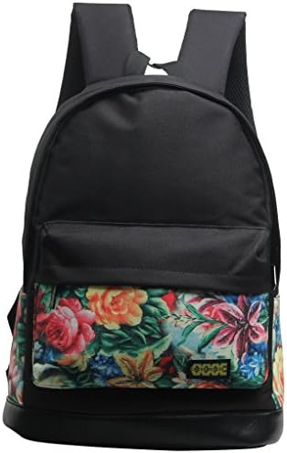 Stylish Vintage Backpack for Girls Cute School Bags Travel Daypack (Red Flower)