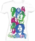 BOB MARLEY - Colorful - White Women's / Girls Extra Long Body T-shirt (Girlie / Babydoll)