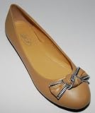 Womens Ballerina Ballet Flats W/Bow Zipper 4 colors