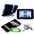 Apple iPod Touch 8GB 32GB 64GB 3rd Generation iTouch BLACK Hard Case Cover Sleeve with Metal Built In Kick Stand+ Ipod ITouch Screen Protector + Ipod Itouch Car Charger + Live * Laugh * Love Writs Band!!!