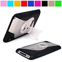 Fusion &eacute;tui coque de protection en TPU avec b&eacute;quille et &eacute;tui semi-rigide Cristal Clair pour iPod touch 4&egrave; g&eacute;n&eacute;ration 8G 32G 64G (Noir)