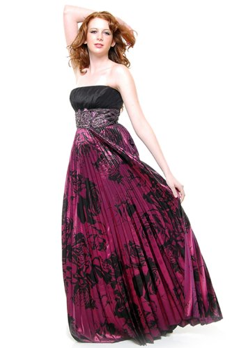Strapless Printed Elegant Prom Dress Long Gown #2671