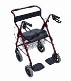 Mabis Dmi Healthcare Rollator/transport Chair, Burgundy, One