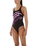 Speedo Damen Badeanzug Aqua Evolve Powerback, black berry/ kiki pink/ white, 36, 8055746930