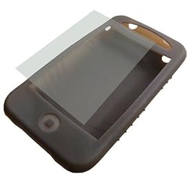 モアベスト i Phone 3G用シリコンケース 液晶保護フィルム付 スモークブラック IPHONEBK