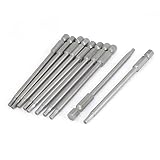 uxcell ドライバー　ビット　3mm　10本入り　六角シャンク　100mmの長さ　磁気　六角