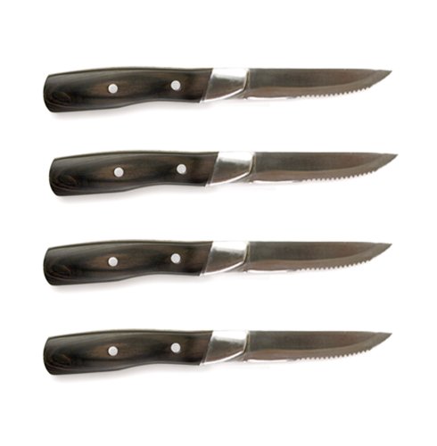 Steven Raichlen Best of Barbecue Forged Stainless and Packwood Steak Knives - Set of 4
