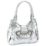 Silver Purse with Flap Closure