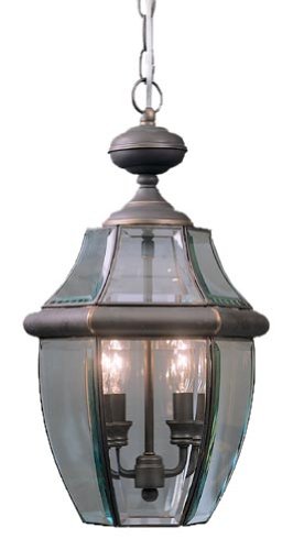 Quoizel NY1178Z Newbury 2-Light Outdoor Hanging Lantern, Medici Bronze