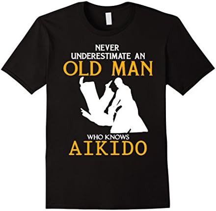 Men's Old Man Aikido T-Shirt Medium Black