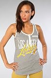 Mitchell & Ness The Los Angeles Lakers Pre-Game Tank Top,Tops (Sleeveless) for Women, Small,Gray