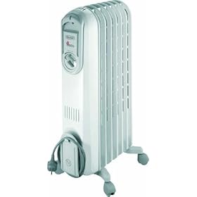 White Delonghi Oil Filled Radiator VV550715 (Delonghi finished goods, ) 1.5 Kw