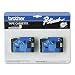2-pack TC-10 1/2in Black On Clear Tape for Brother PT-6 8 10 12 15 20 150 170