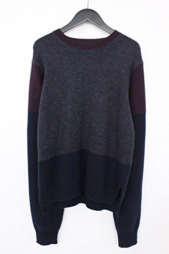 (セリーヌ)CELINE カシミヤ混カラー切り替えニットカットソー(L/ネイビー×ボルド)