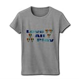 Love all play バドミントン リブクルーネックTシャツ (グレー) M The Seeds of Love