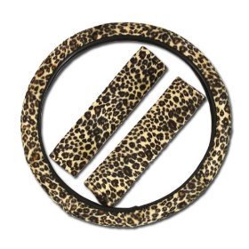 Cheetah Steering Wheel Cover with Shoulder Pad