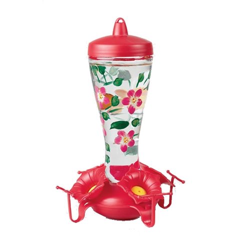 Painted Glass Hummingbird Feeder 10 oz