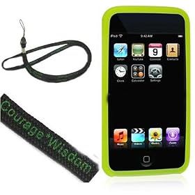 Silicone skin for ipod touch 2nd generation New iPod Touch 2G 16GB (2nd generation) (ipod touch not included), Green + BONUS WISDOM*COURAGE NECKSTRAP