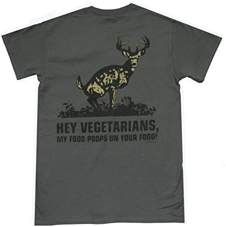 Buckwear Vegetarian My Food Poops Adult T-shirt-charcoal-xxl