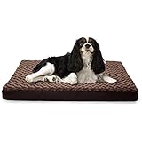 Furhaven Pet Ultra Plush Deluxe Egg-Crate Orthopedic Mat Dog Bed with Water-Resistant Base, Medium, Chocolate